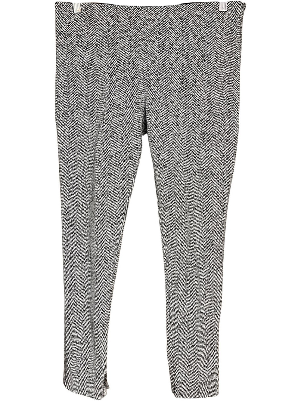 Theory Adbelle Tweed Twill Skinny Ankle Leggings Gray Black